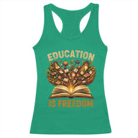 Black History Education Is Freedom Racerback Tank Top Retro Books Afro African American Heritage