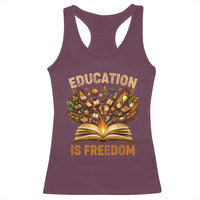Black History Education Is Freedom Racerback Tank Top Retro Books Afro African American Heritage