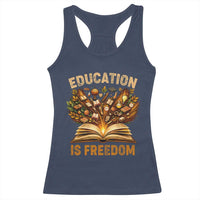 Black History Education Is Freedom Racerback Tank Top Retro Books Afro African American Heritage