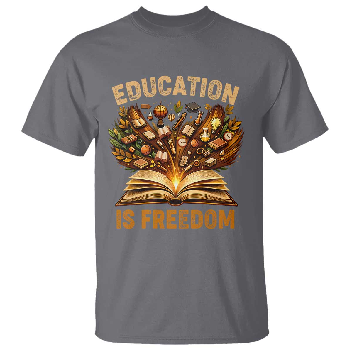 Black History Education Is Freedom T Shirt Retro Books Afro African American Heritage