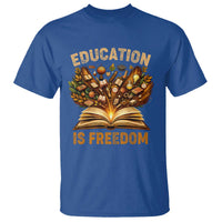 Black History Education Is Freedom T Shirt Retro Books Afro African American Heritage