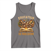 Black History Education Is Freedom Tank Top Retro Books Afro African American Heritage