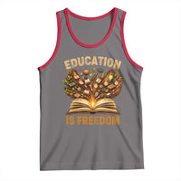Black History Education Is Freedom Tank Top Retro Books Afro African American Heritage