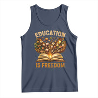 Black History Education Is Freedom Tank Top Retro Books Afro African American Heritage