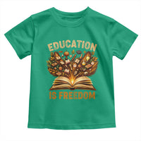 Black History Education Is Freedom Toddler T Shirt Retro Books Afro African American Heritage