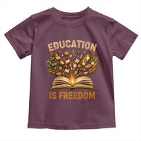 Black History Education Is Freedom Toddler T Shirt Retro Books Afro African American Heritage