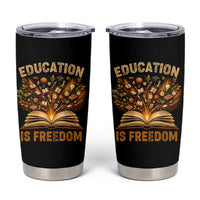 Black History Education Is Freedom Tumbler Cup Retro Books Afro African American Heritage