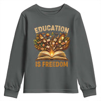 Black History Education Is Freedom Youth Sweatshirt Retro Books Afro African American Heritage