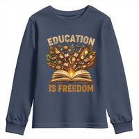 Black History Education Is Freedom Youth Sweatshirt Retro Books Afro African American Heritage