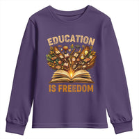 Black History Education Is Freedom Youth Sweatshirt Retro Books Afro African American Heritage