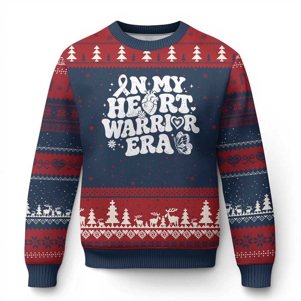 CHD Heart Disease Awareness Ugly Christmas Sweater In My Heart Warrior Era
