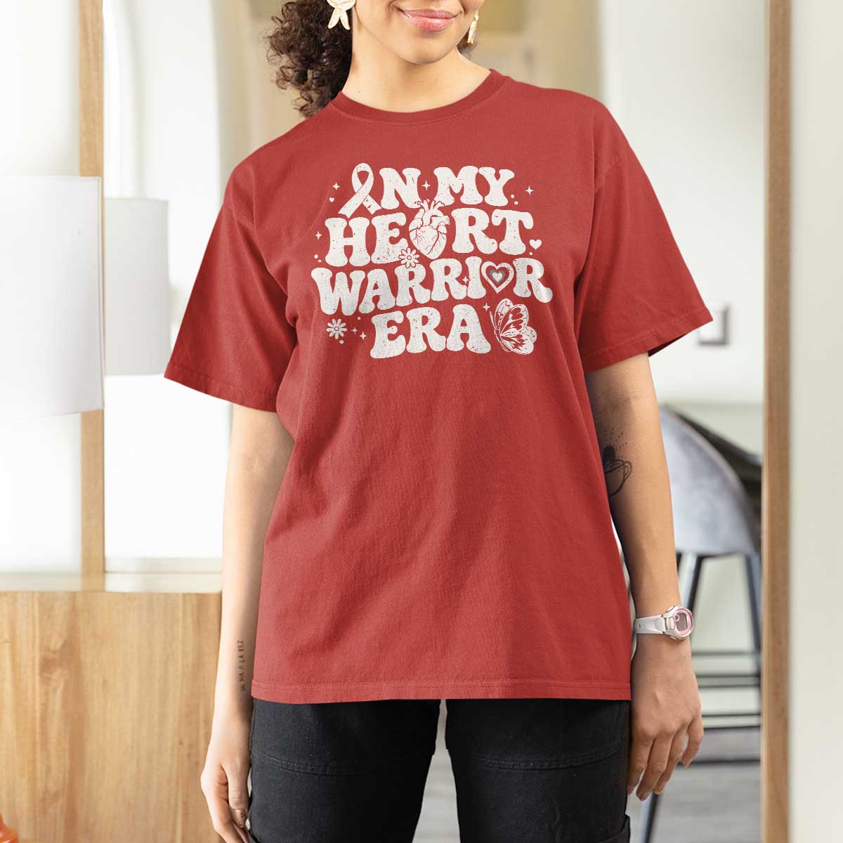 CHD Heart Disease Awareness T Shirt For Women In My Heart Warrior Era