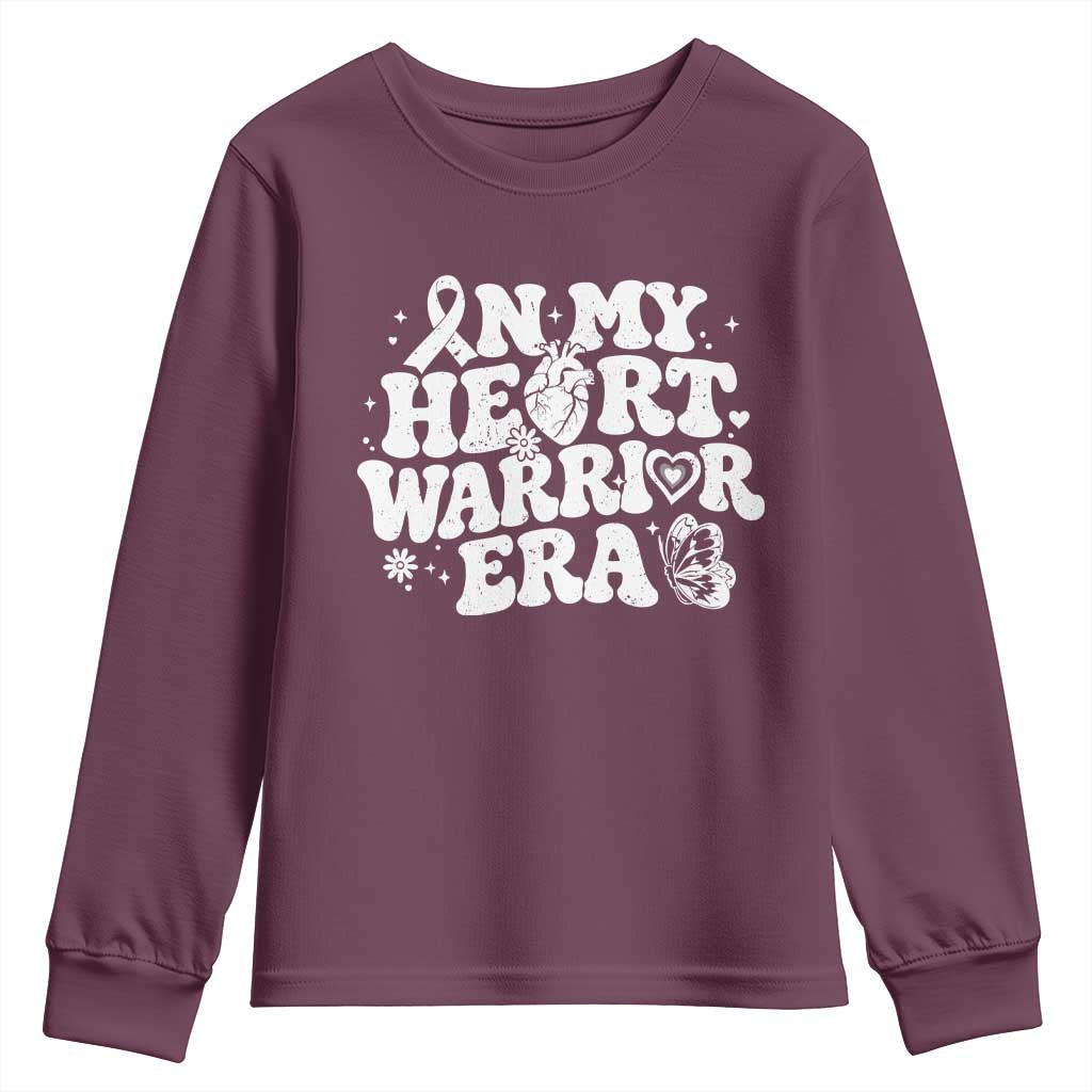 CHD Heart Disease Awareness Youth Sweatshirt In My Heart Warrior Era
