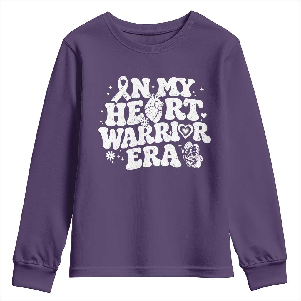 CHD Heart Disease Awareness Youth Sweatshirt In My Heart Warrior Era
