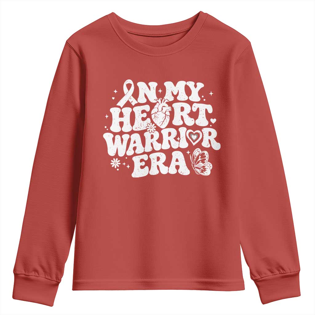 CHD Heart Disease Awareness Youth Sweatshirt In My Heart Warrior Era