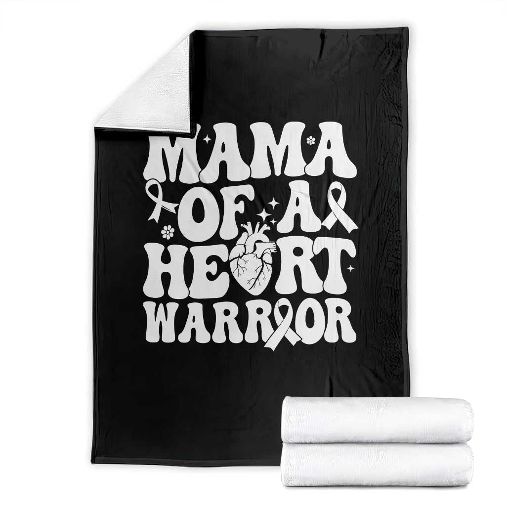 CHD Heart Disease Awareness Throw Blanket Heart Warrior Mama