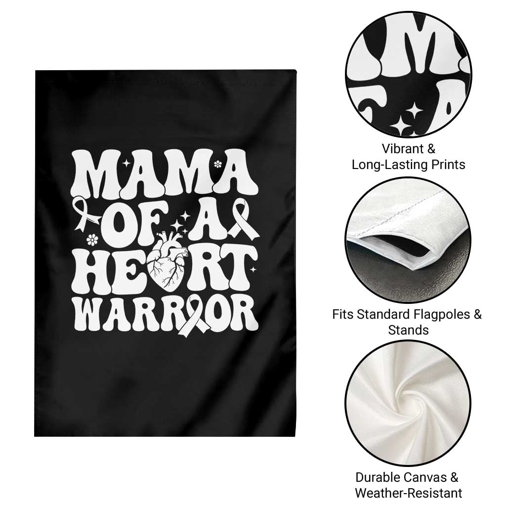 CHD Heart Disease Awareness Garden Flag Heart Warrior Mama