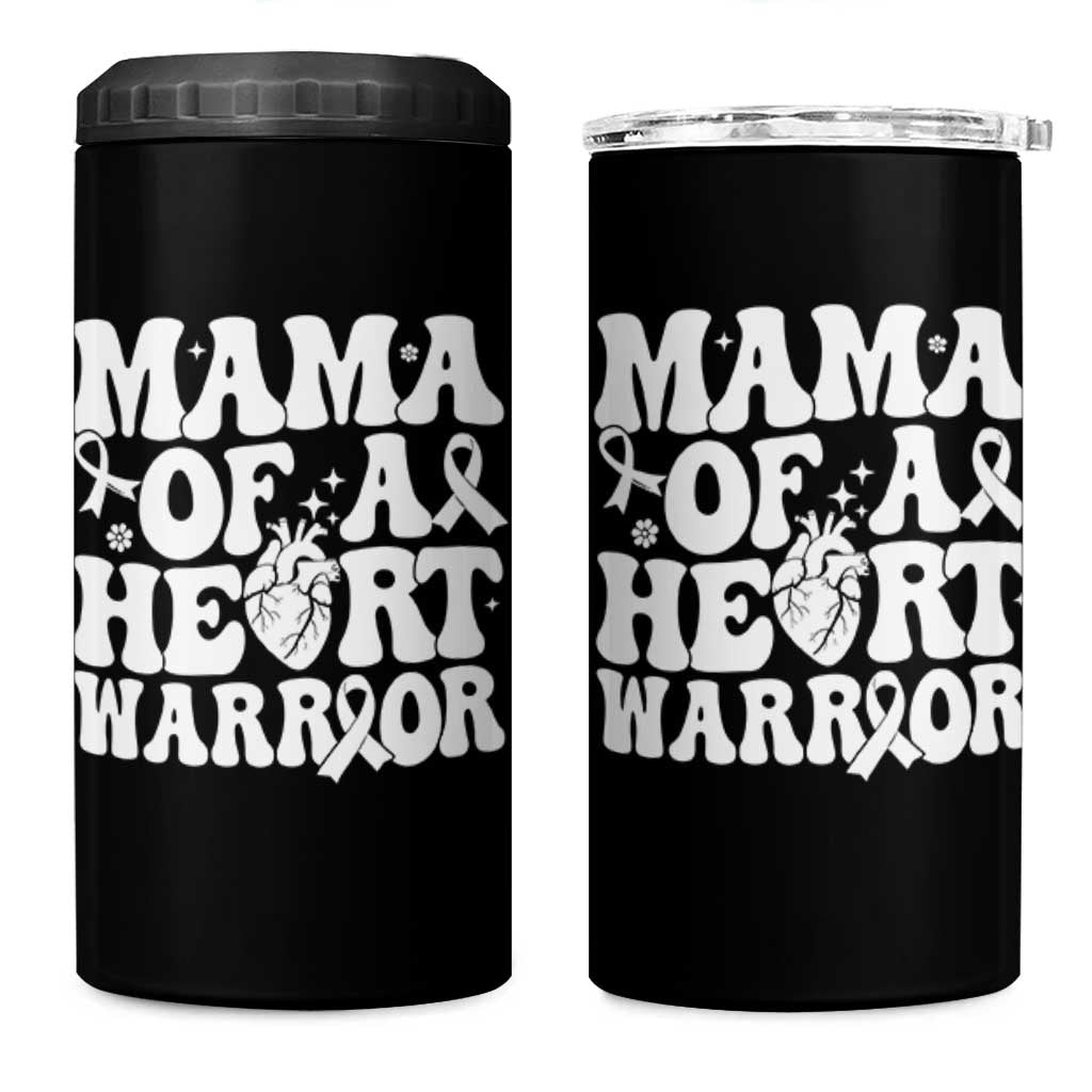 CHD Heart Disease Awareness 4 in 1 Can Cooler Tumbler Heart Warrior Mama