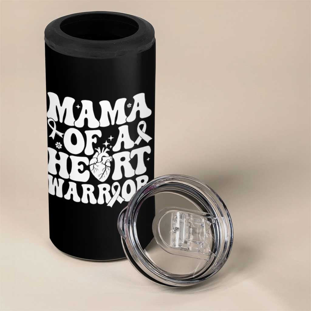 CHD Heart Disease Awareness 4 in 1 Can Cooler Tumbler Heart Warrior Mama