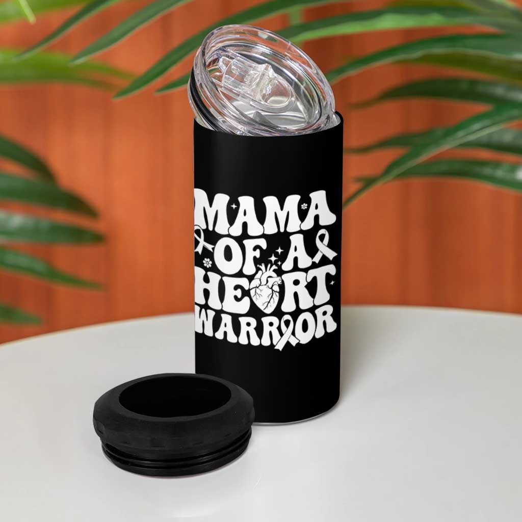 CHD Heart Disease Awareness 4 in 1 Can Cooler Tumbler Heart Warrior Mama