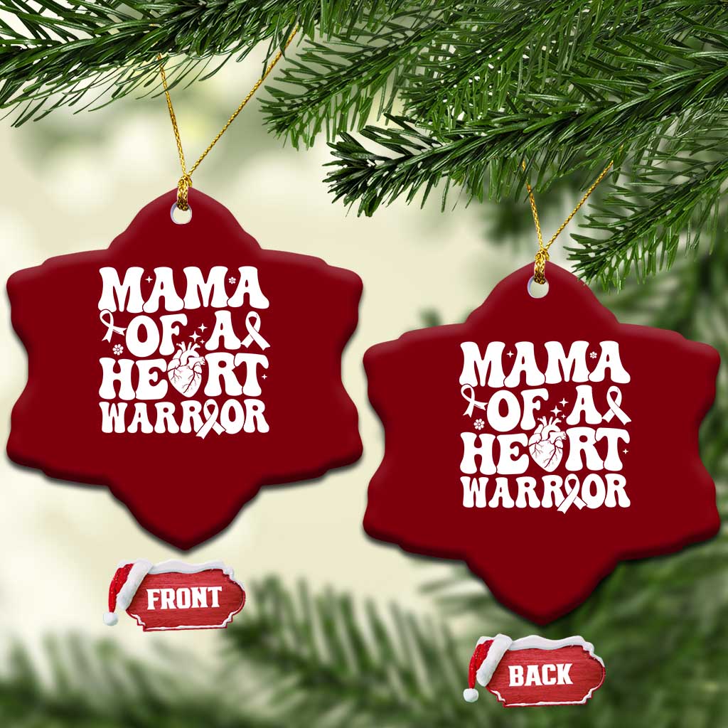CHD Heart Disease Awareness Ceramic Ornament Heart Warrior Mama