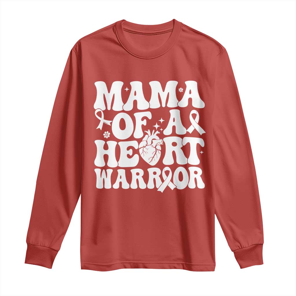 CHD Heart Disease Awareness Long Sleeve Shirt Heart Warrior Mama