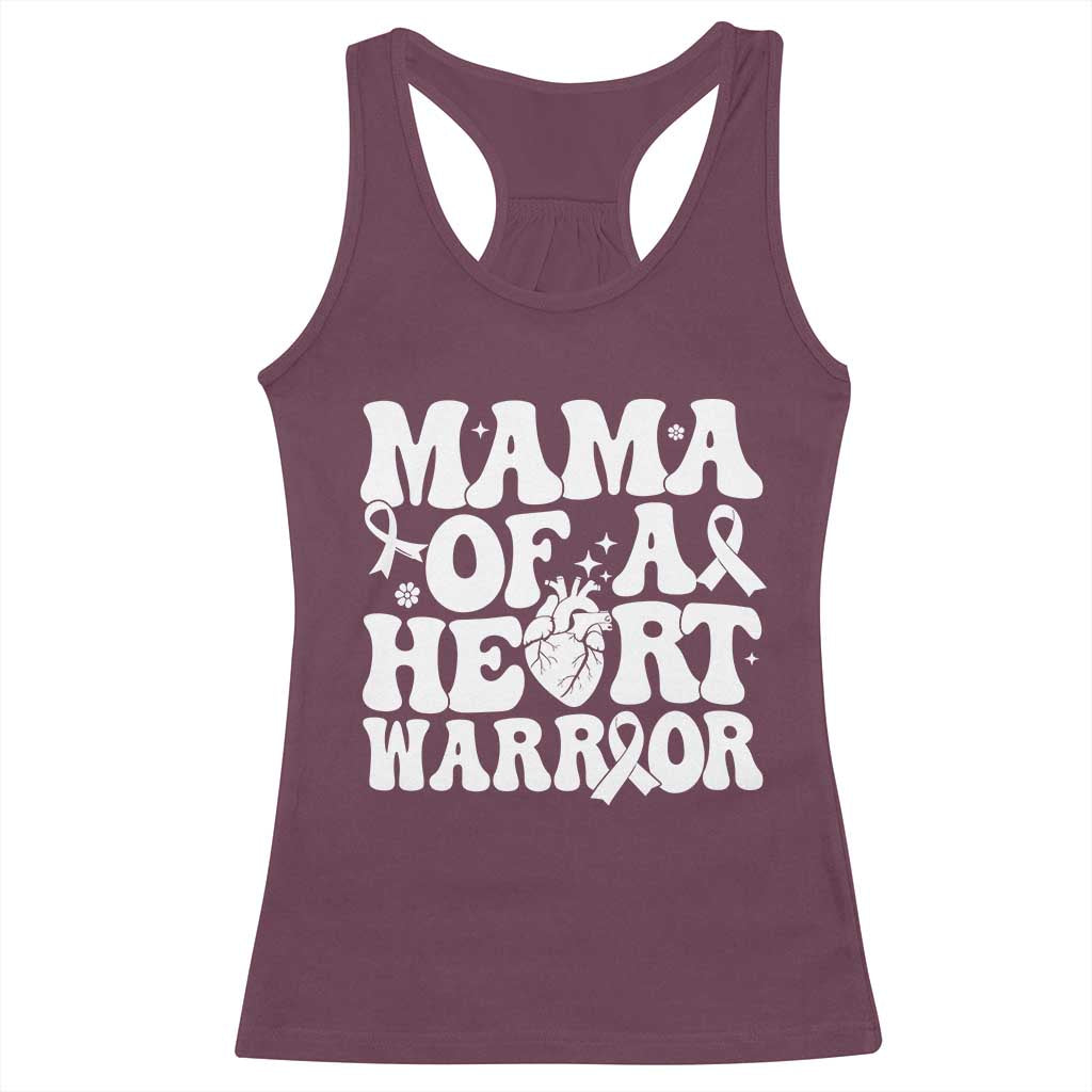 CHD Heart Disease Awareness Racerback Tank Top Heart Warrior Mama
