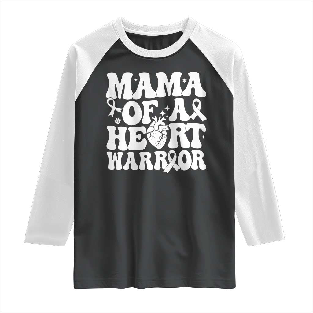 CHD Heart Disease Awareness Raglan Shirt Heart Warrior Mama