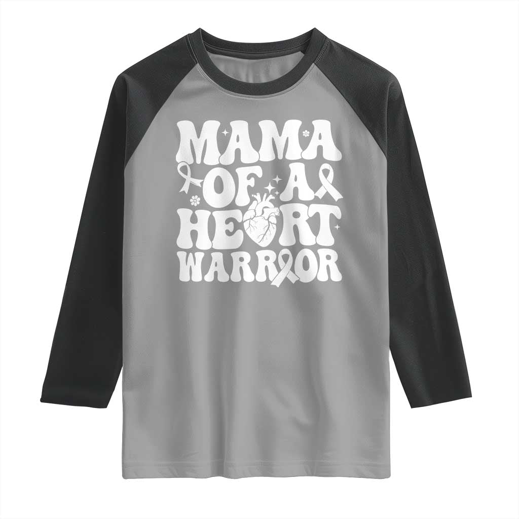 CHD Heart Disease Awareness Raglan Shirt Heart Warrior Mama
