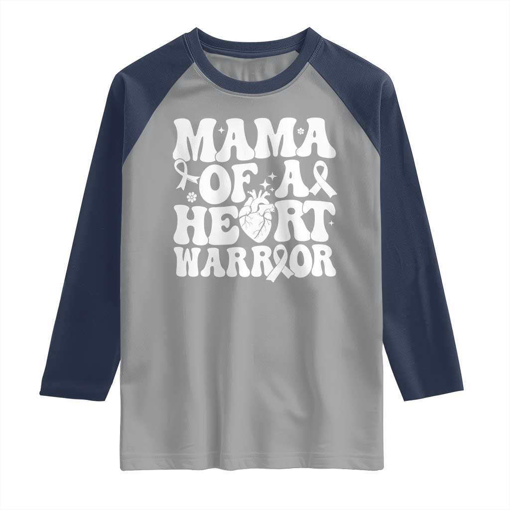 CHD Heart Disease Awareness Raglan Shirt Heart Warrior Mama