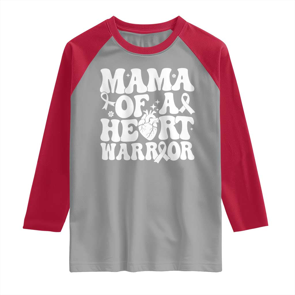 CHD Heart Disease Awareness Raglan Shirt Heart Warrior Mama
