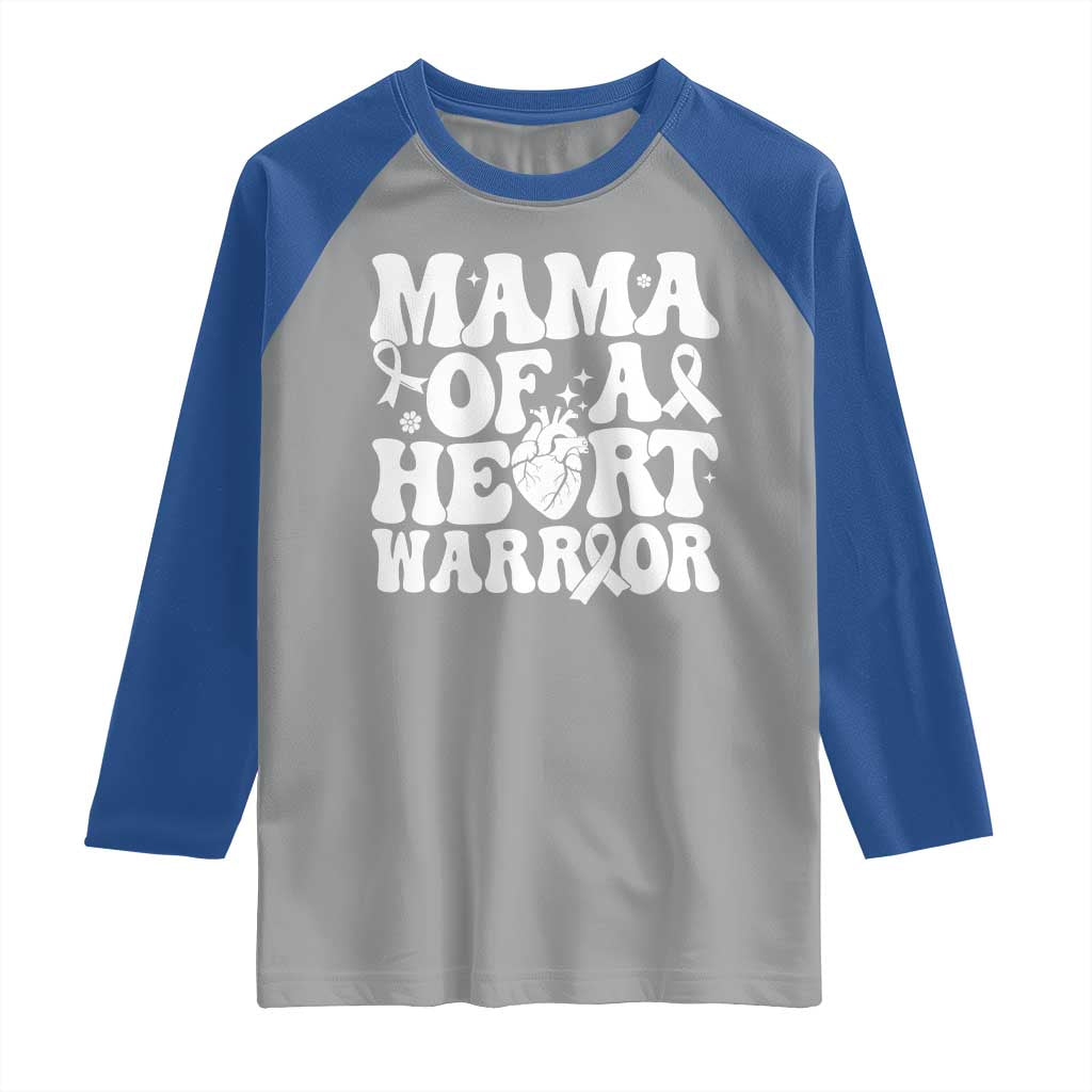 CHD Heart Disease Awareness Raglan Shirt Heart Warrior Mama