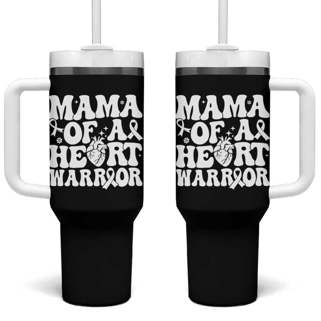 CHD Heart Disease Awareness Tumbler With Handle Heart Warrior Mama
