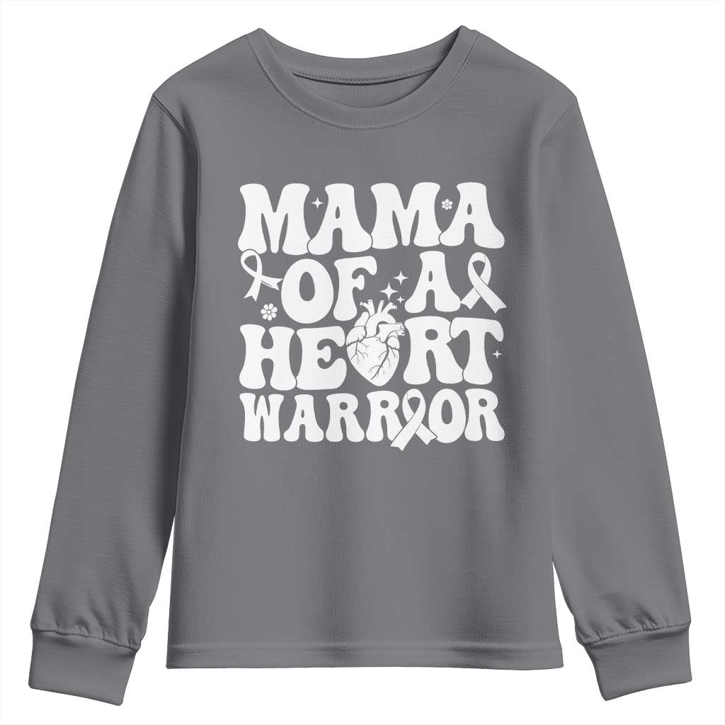 CHD Heart Disease Awareness Youth Sweatshirt Heart Warrior Mama