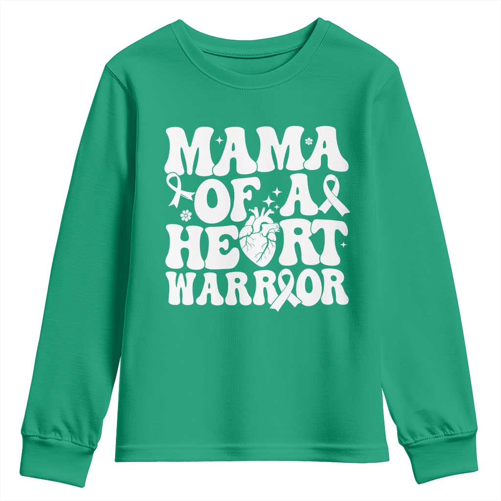 CHD Heart Disease Awareness Youth Sweatshirt Heart Warrior Mama
