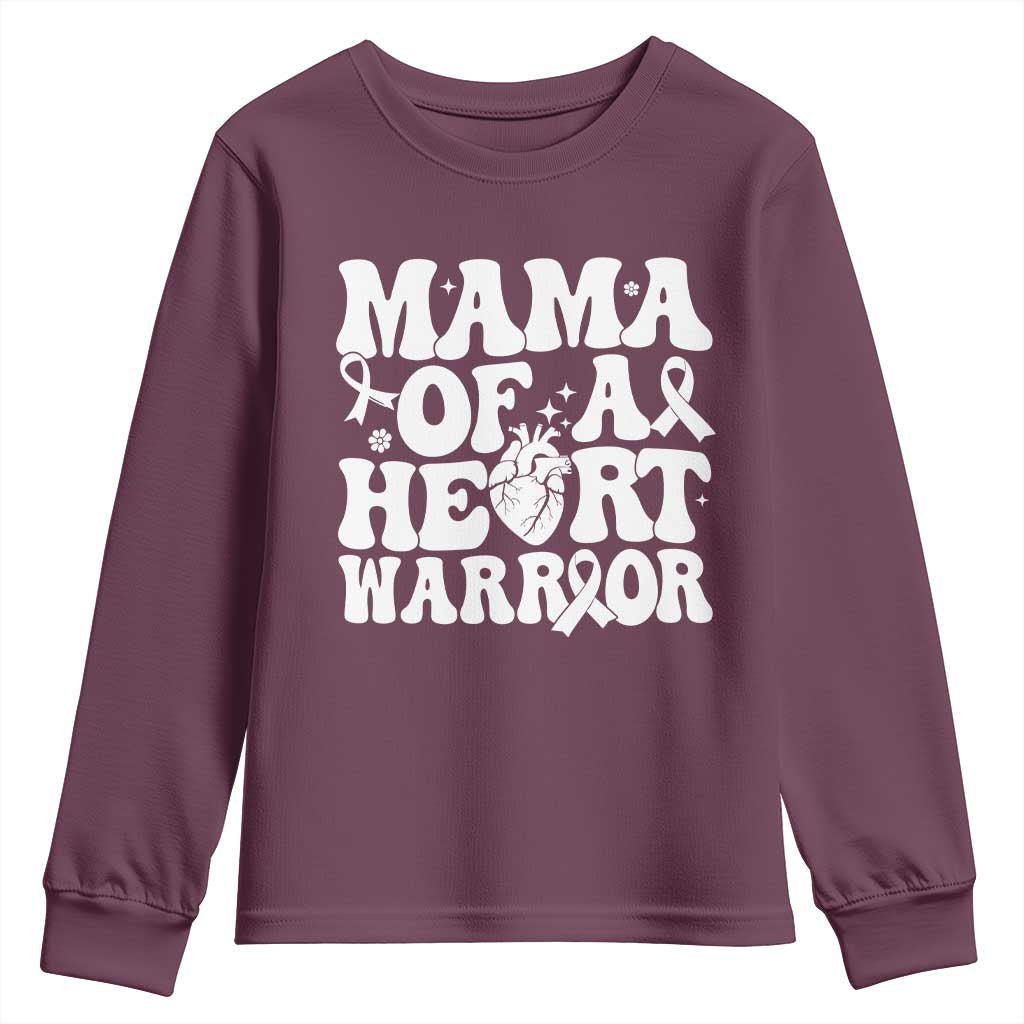 CHD Heart Disease Awareness Youth Sweatshirt Heart Warrior Mama