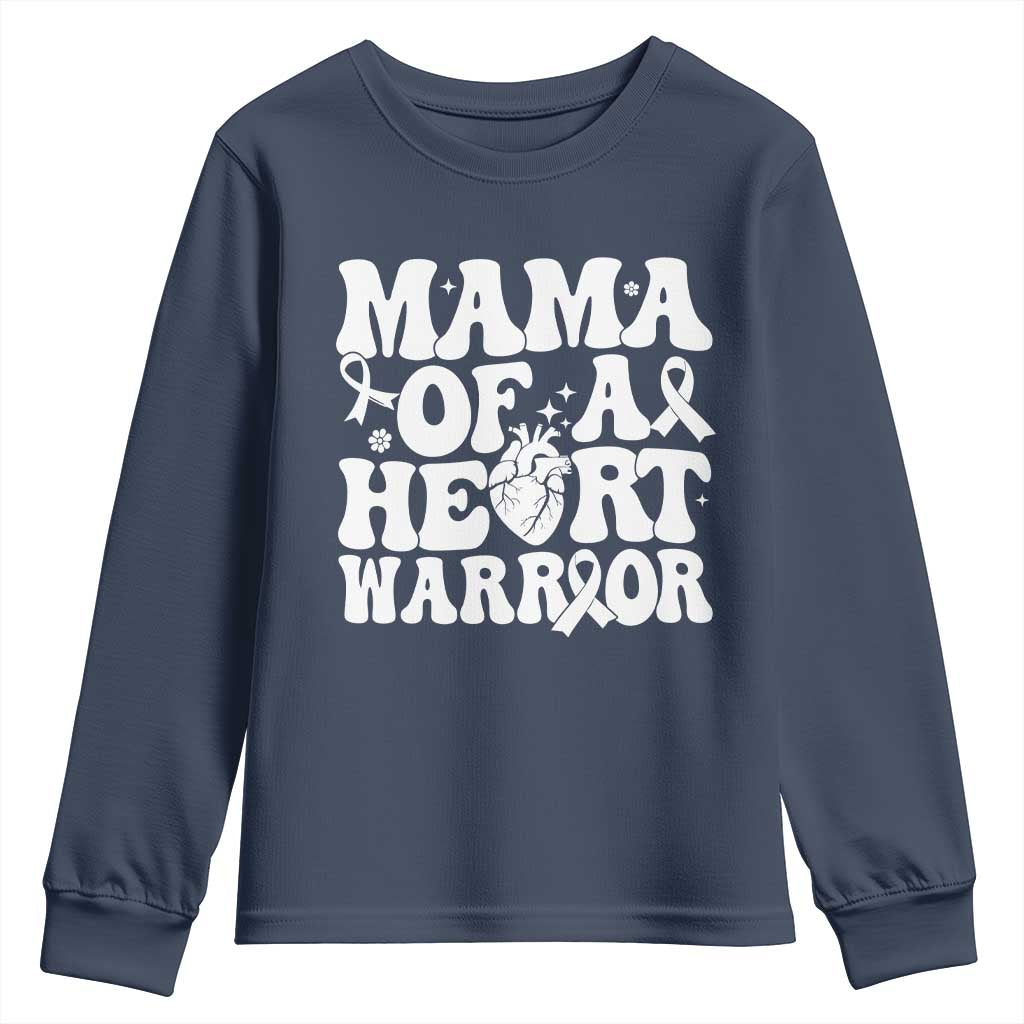CHD Heart Disease Awareness Youth Sweatshirt Heart Warrior Mama