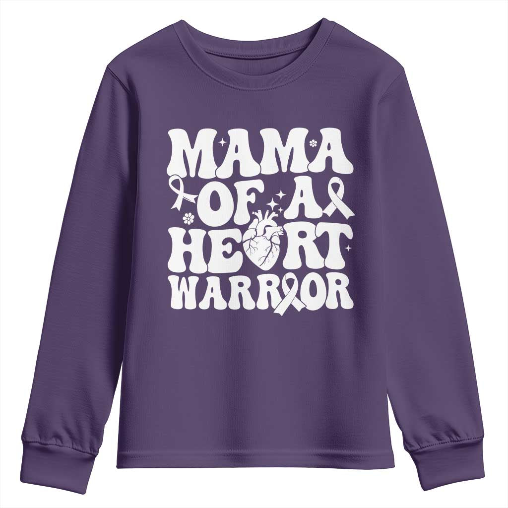 CHD Heart Disease Awareness Youth Sweatshirt Heart Warrior Mama