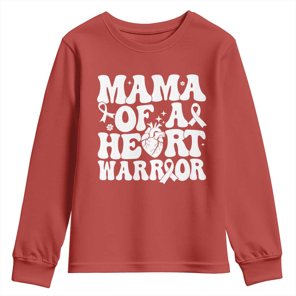 CHD Heart Disease Awareness Youth Sweatshirt Heart Warrior Mama