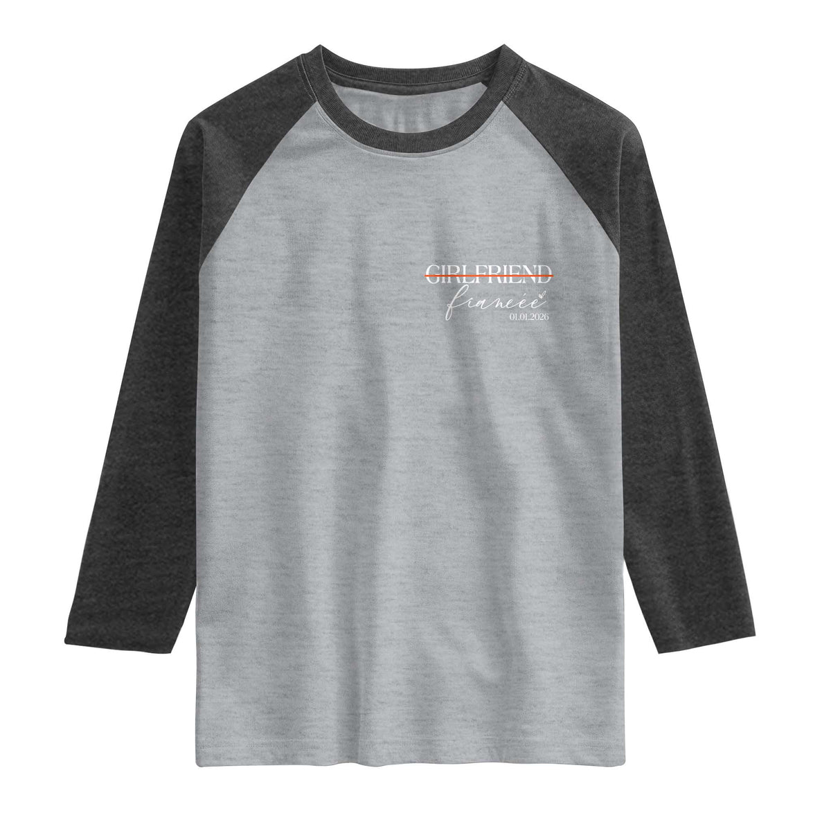 Personalized Fiancee Raglan Shirt Custom Date Girlfriend Engagement Gifts Future Mr and Mrs