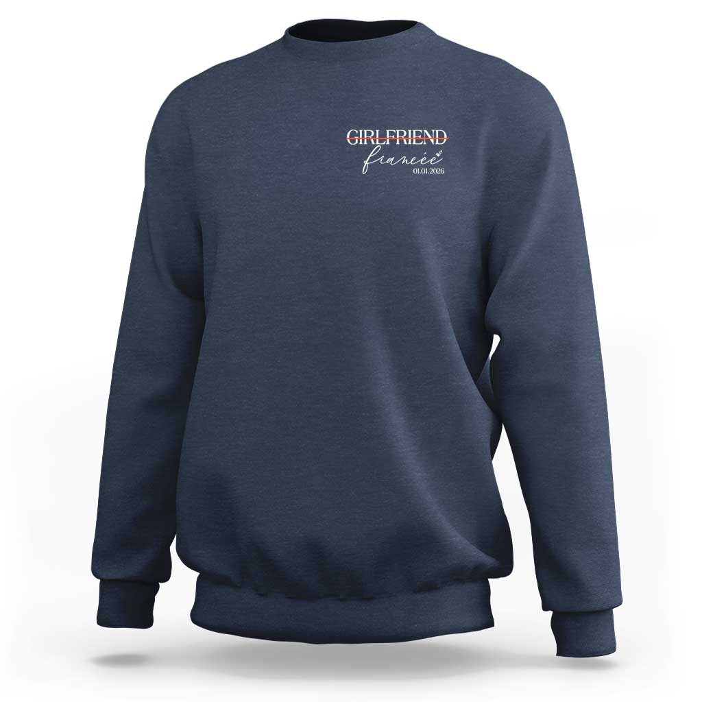Personalized Fiancee Sweatshirt Custom Date Girlfriend Engagement Gifts Future Mr and Mrs