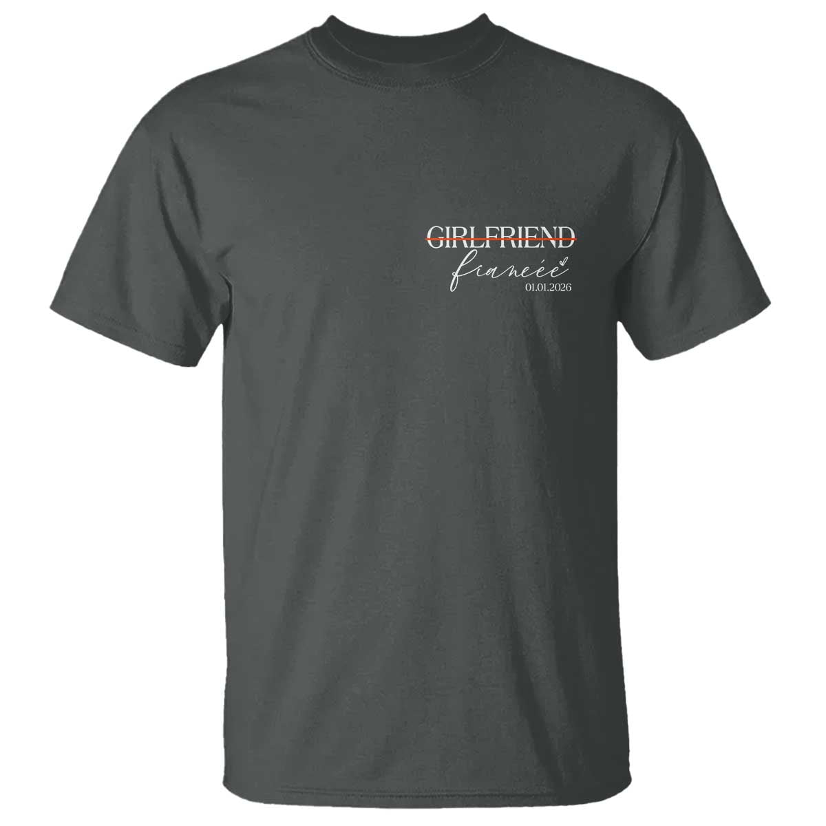 Personalized Fiancee T Shirt Custom Date Girlfriend Engagement Gifts Future Mr and Mrs