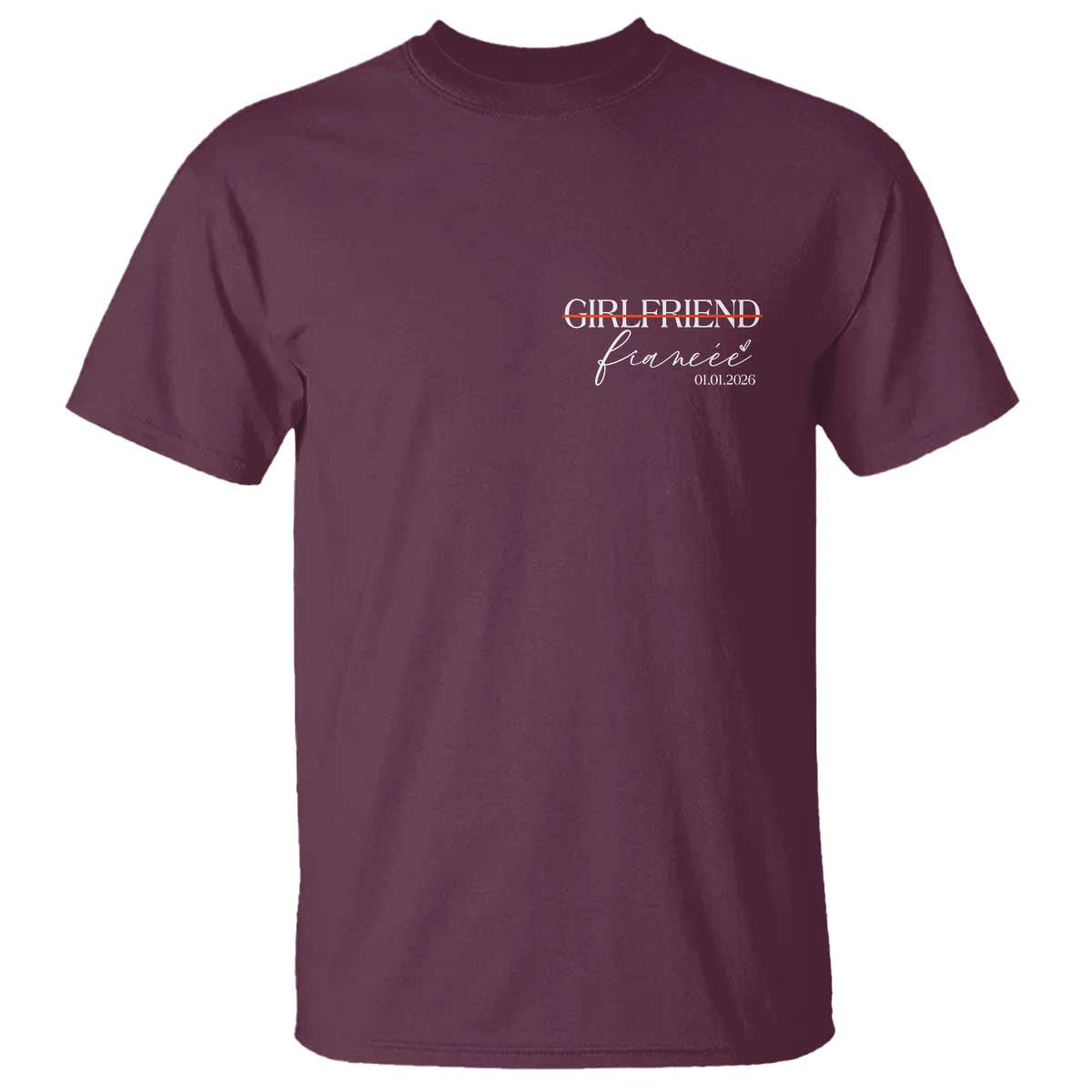Personalized Fiancee T Shirt Custom Date Girlfriend Engagement Gifts Future Mr and Mrs