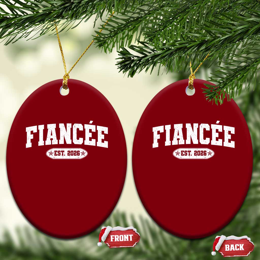 Fiancee Est 2026 Ceramic Ornament Future Mrs. and Mr. Bridal Shower Engagement Gift