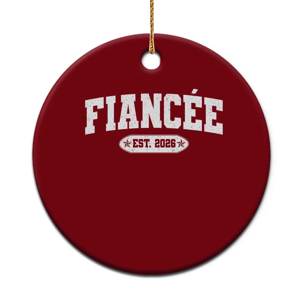 Fiancee Est 2026 Ceramic Ornament Future Mrs. and Mr. Bridal Shower Engagement Gift