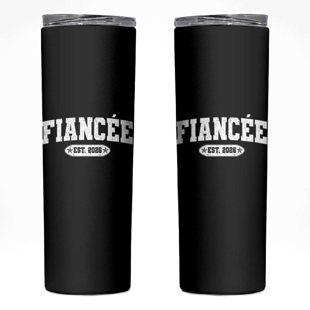 Fiancee Est 2026 Skinny Tumbler Future Mrs. and Mr. Bridal Shower Engagement Gift