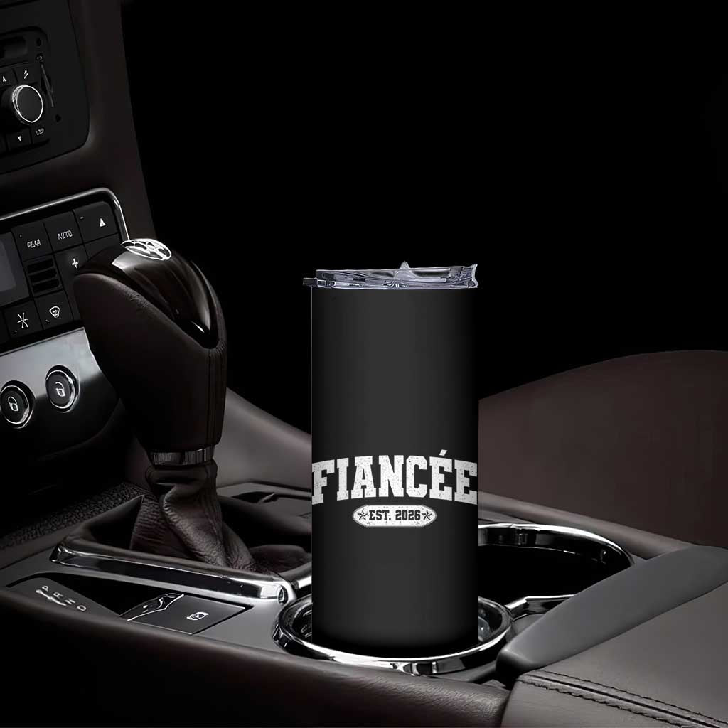 Fiancee Est 2026 Skinny Tumbler Future Mrs. and Mr. Bridal Shower Engagement Gift