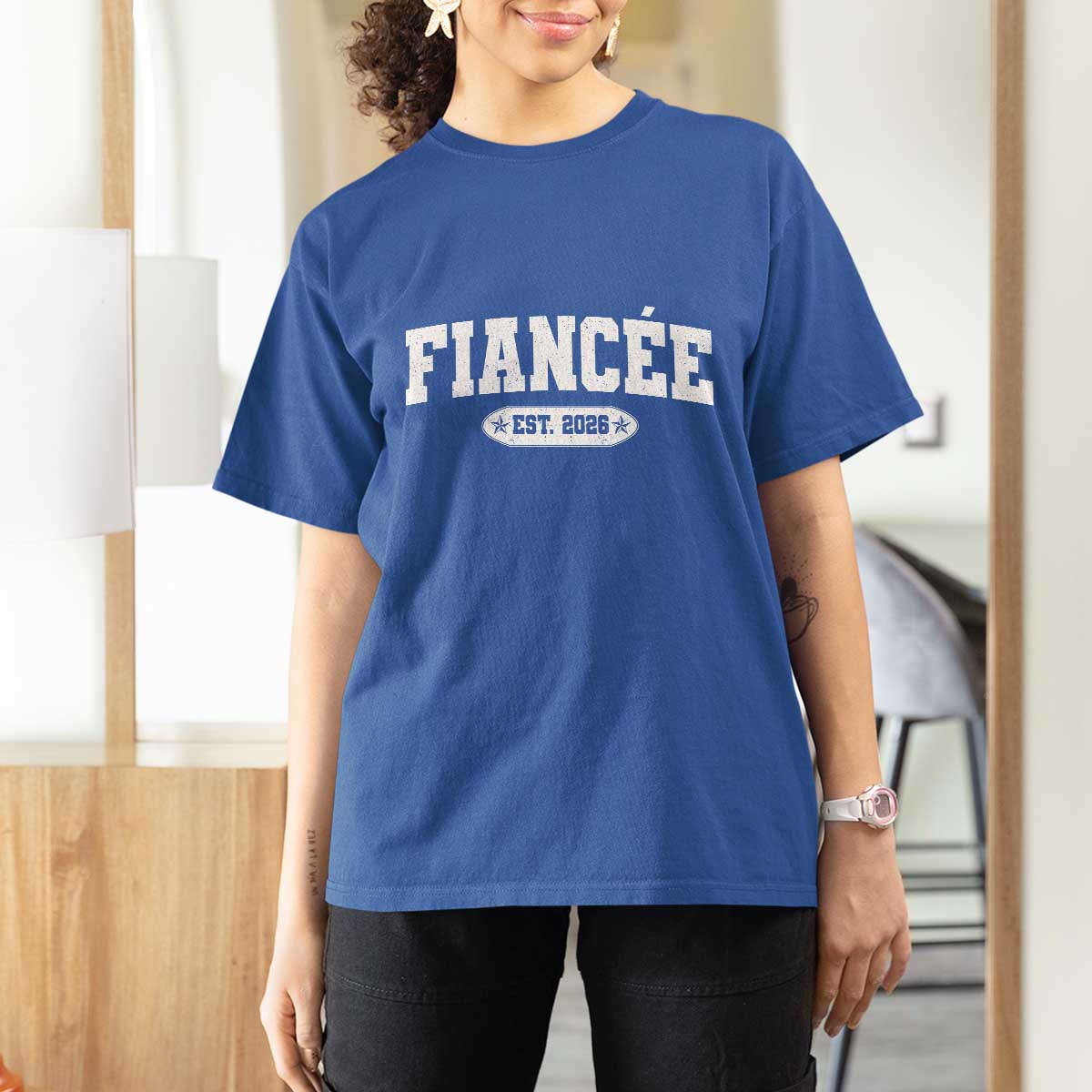 Fiancee Est 2026 T Shirt For Women Future Mrs. and Mr. Bridal Shower Engagement Gift