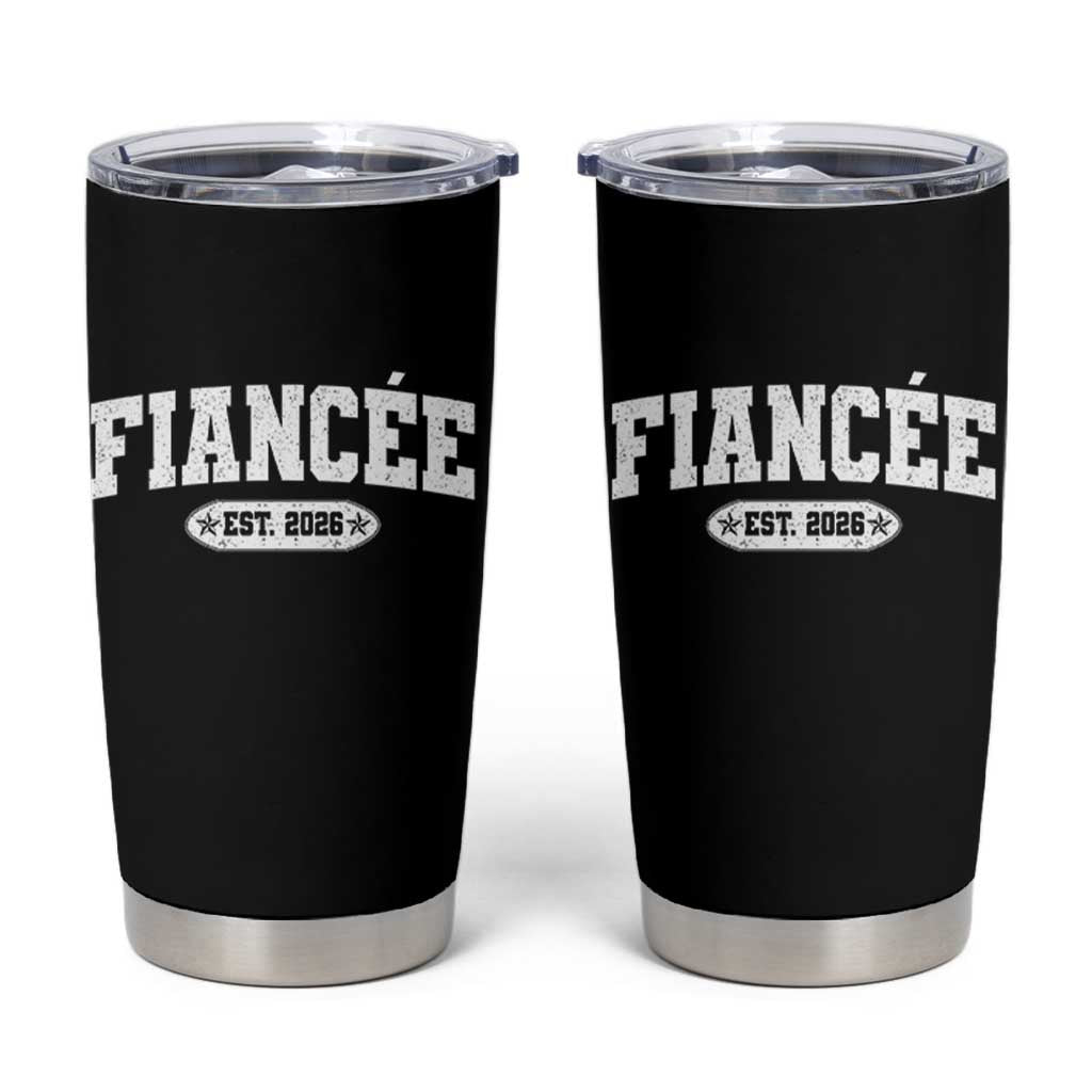 Fiancee Est 2026 Tumbler Cup Future Mrs. and Mr. Bridal Shower Engagement Gift