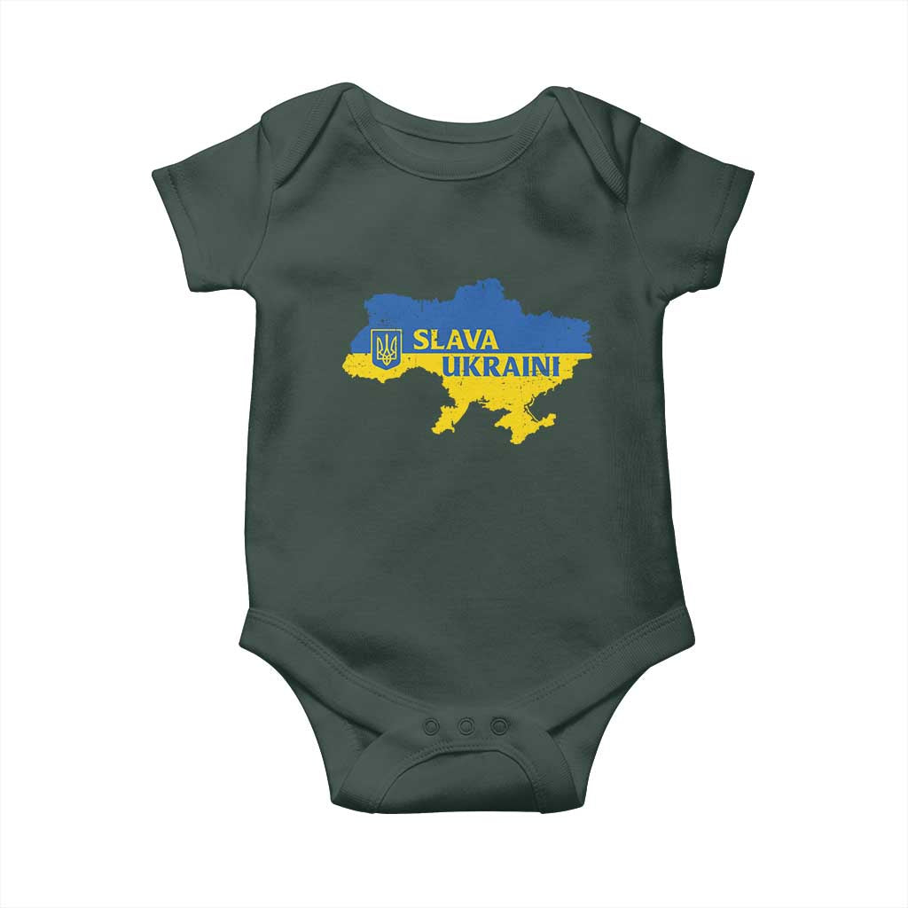 Slava Ukraini Baby Onesie Ukrainian Ukraine Flag Pride